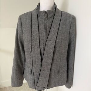 Banana Republic Black and White Herringbone Blazer